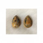 KAB-AKS1220 Kabošonai "Lašeliai", agatas, apie 25x18mm