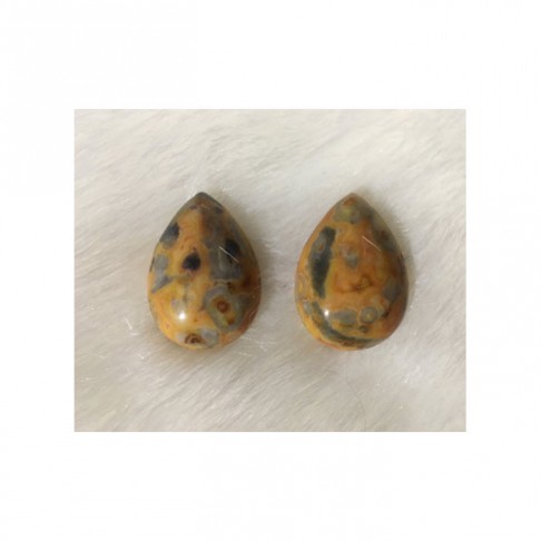 KAB-AKS1220 Kabošonai "Lašeliai", agatas, apie 25x18mm, 2 vnt.
