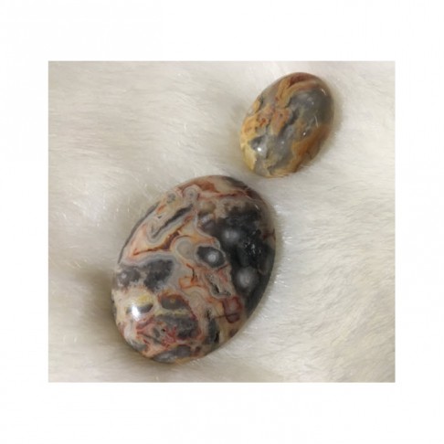 KAB-AG1223 Kabošonai, agatas, apie 40x30mm, 25x18mm (nuotraukoje)