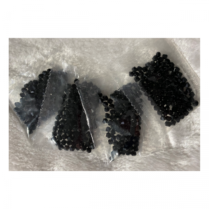 KR-KA147  kristalo karoliukai, 4mm, apie 100, JUODI