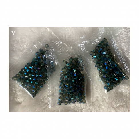 KR-KA161 kristalo karoliukai, 4mm, apie 100, ŽALSVI AB