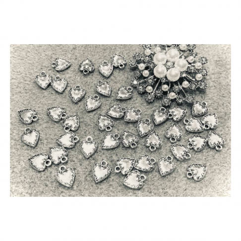 7-P7129  Pakabukas "Širdelė", 12mm, 5 vnt.