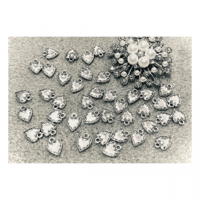 7-P7129  Pakabukas "Širdelė", 12mm, 5 vnt.
