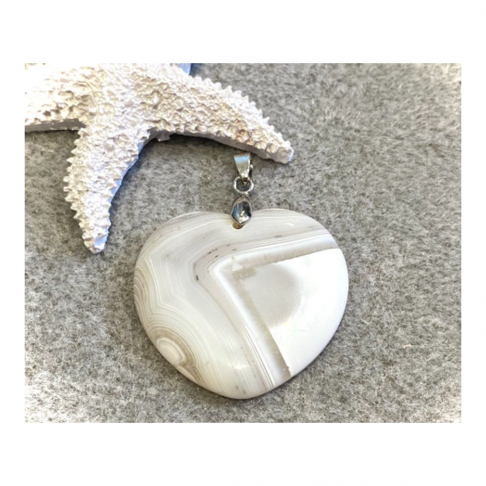 P-AS771 Agatas, pakabukas "Širdelė", 40mm, 1 vnt.