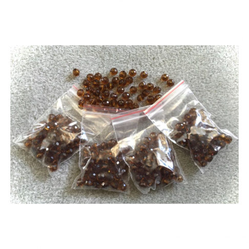 KR-K-5660  Kristalo karoliukai, rondelė, 5x6mm, 50 vnt., radai-gintaro sp.