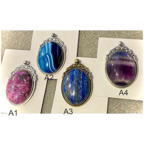 KAB-A4  Fluoritas, kabošonas, apie 40x30mm,  A4 , 1 vnt.