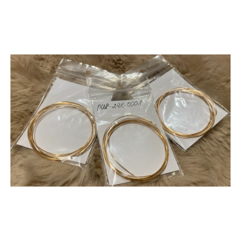 AUK-24K-0001 Vielutė, 0.7mm, 1 metras, 24K aukso sp.