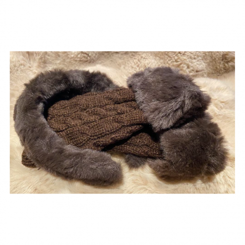 LR-SM2 Lankelis , riešinės su kailiukais, komplektas. Tamsiai rudos sp., SxM dydis.