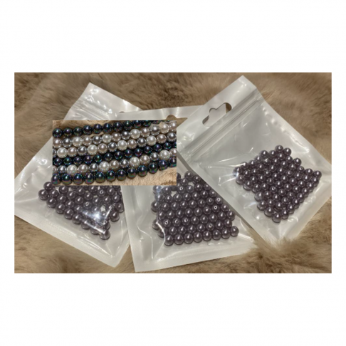 P-ST-6433  Stikliniai perliukai, 60 vnt.,x6mm, ALYVINĖS sp.