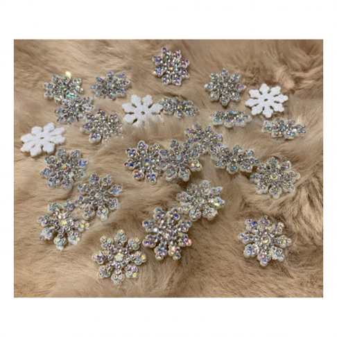 DT-AP-8012  Detalė-aplikacija, klijuojama, 30x22mm, "Snaigė", 1 vnt.