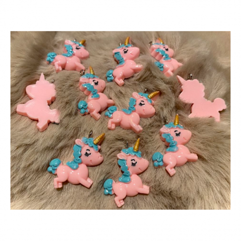 AKR-PK281  Akrilinis pakabukas "Vienaragis", 35x28mm, 1 vnt., ROŽINIS