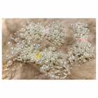 GR-45005 Akrilinių perliukų girlianda, baltai kreminė, 4.5 metro.