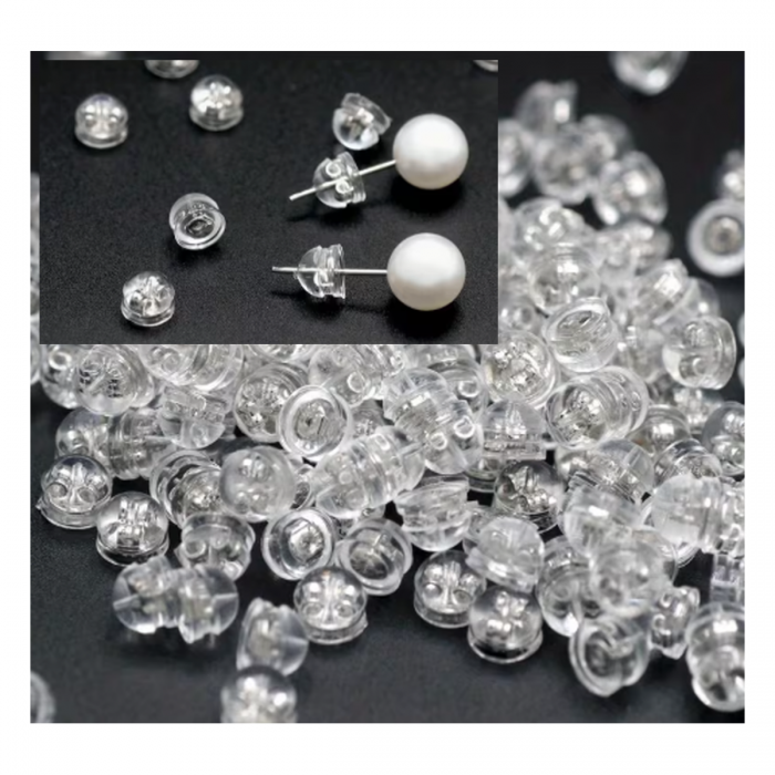 7-A-3143 Spaustukai auskarams, 5mm, 10 vnt., metalo sp.