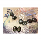 KAB-AK-18131  Jaspio-kraujo akmens kabašonai,18x13mm, 2 vnt.