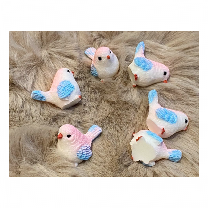 DT-DK-3  Detalė dekoravimui, papuošalams, "Paukšciukas", apie 3cm dydžio, 1 vnt., ROŽINĖS sp.