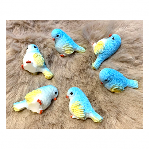 DT-DK-6  Detalė dekoravimui, papuošalams, "Paukšciukas", apie 3cm dydžio, 1 vnt., ŽYDROS sp.