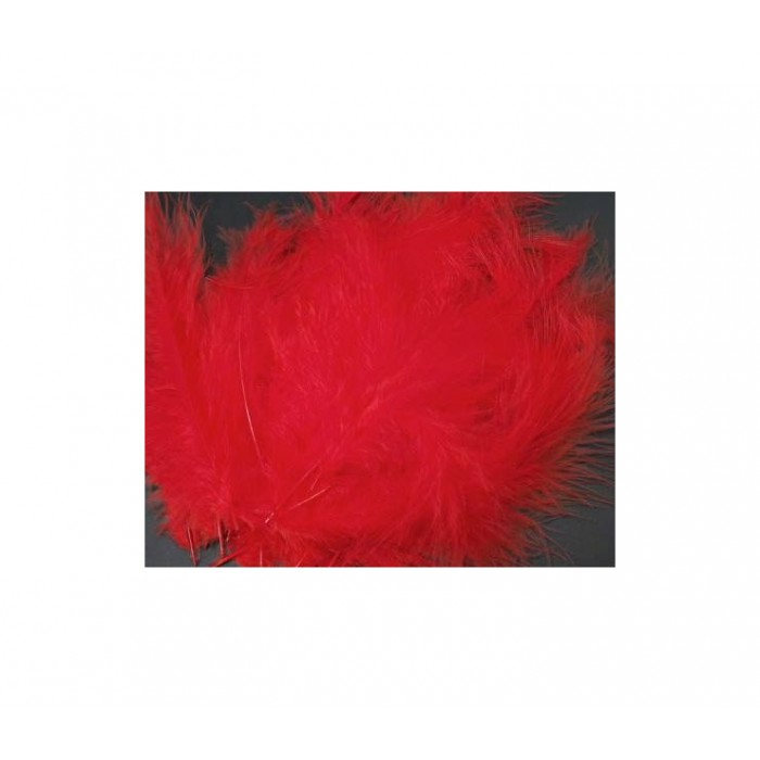 PLUNKS-RA6 Stručio plunksna-pūkas, 10-14cm, už 4-5 vnt. raudona