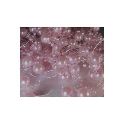 V-PR7 Perliukų, akriliniu, girlianda, 12mm perliukų plotis, Ilgis 1.30m, Rausva