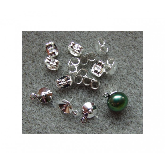 SID-429S Sidabruotos vinutės auskarams, su kilpute, 13x6mm, už 2
