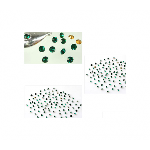 AKU-RS24 Kristalo akutė(ss6) apie 2mm, emerald žalios sp.,