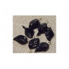 ST-PKBK13 Stiklinis pakabukas, 22x14mm, juodas