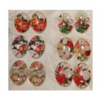 KAM-ROE05 Kabošonas stiklinis, 25x18mm, "Gėlės", už 2 vnt.(5eilutė)