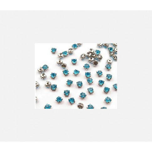 7-PRSA3  Prisiuvama akutė, 4.5mm, akvamarino sp.