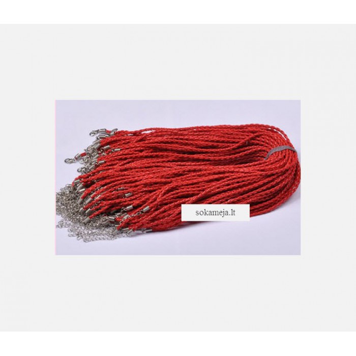 VIR-SP8A Virvute su užsegimu, 46cmx 3mm, raudona
