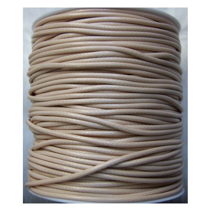 V-17328 Vaškuota virvutė, 2mm, NUDE , kaina už 50 cm
