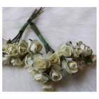 MR-R4S Mulberry popierinės gėlytės, 1-1.5 cm, 12 vnt., KREMINĖS