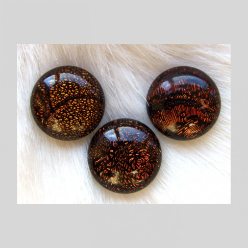 DHR-M1   Rankų darbo Dichroic stikliniai kabošonai, 18mm, už 3 vnt. (nuotraukoje)