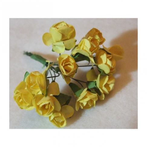 MR-R10S Mulberry popierinės gėlytės, 1-1.5 cm, 12 vnt., GELTONA