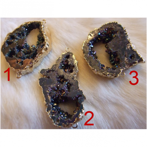 AK-AAA1  Agato pakabukas- intarpas, Nr.1 apie 45mm,  JUODAS AB