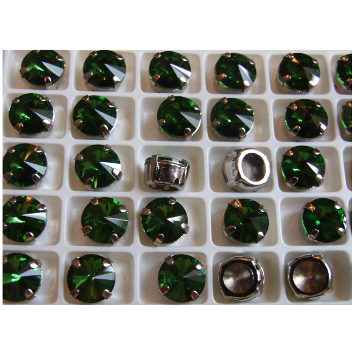 D-A14151 Intarpas-detalė, 10mm, kristalo žalia