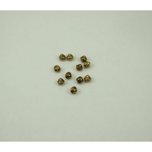 AUK-8242 Karoliukas, metalizuotas, sendinto aukso sp., 8mm