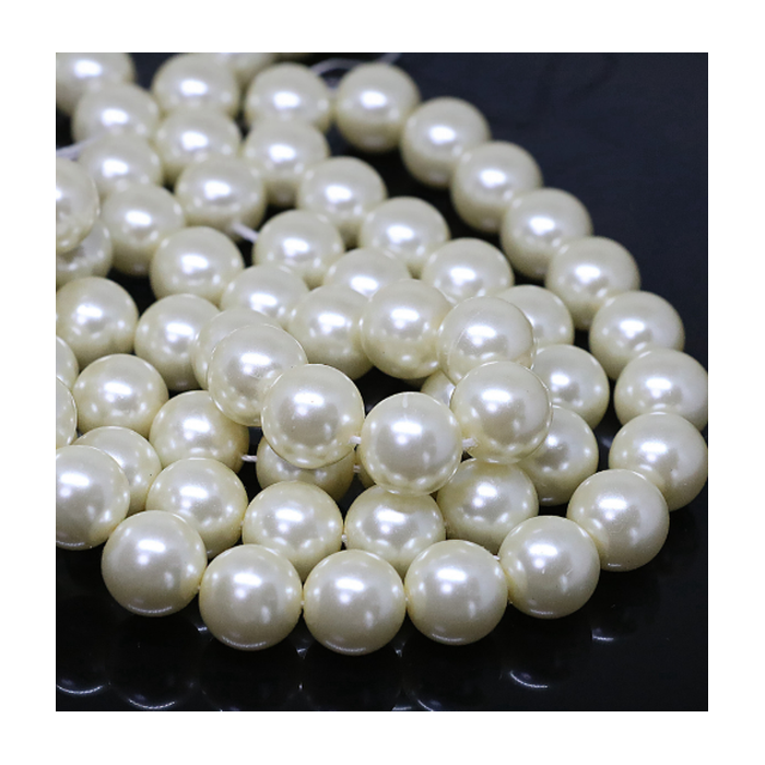 PER-337  Kriauklės perliukas, 12mm, natūrali BALTA sp.