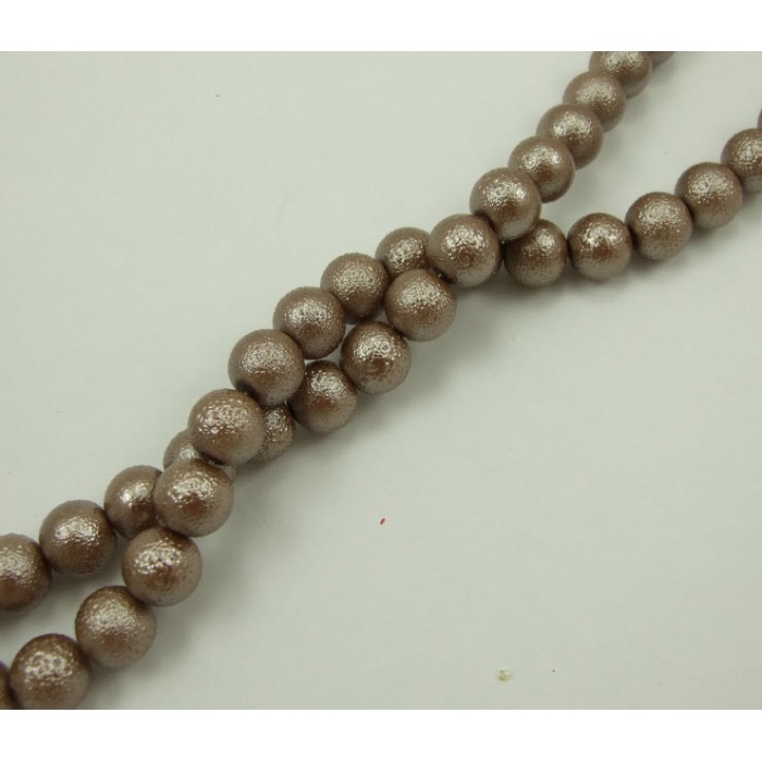 PER-12453 Stik. dekoruotas perlas, 12mm, smėlio sp. 