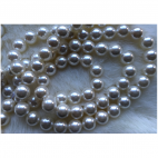 PER-KR401 Kriauklės perliukai, 10mm, už giją ( 40 vnt.),  BALTI