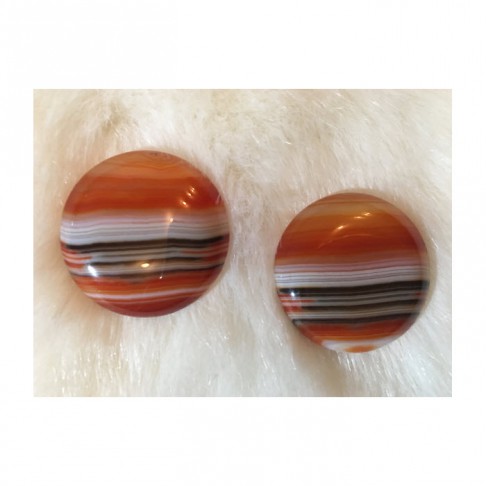 KAB-AG775 Kabošonai, 2 vnt., agatas, apie 30mm