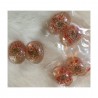 KAB-K6411  Akriliniai kabošonai su nat., gėlytėm, apie 25x18mm, 2 vnt.