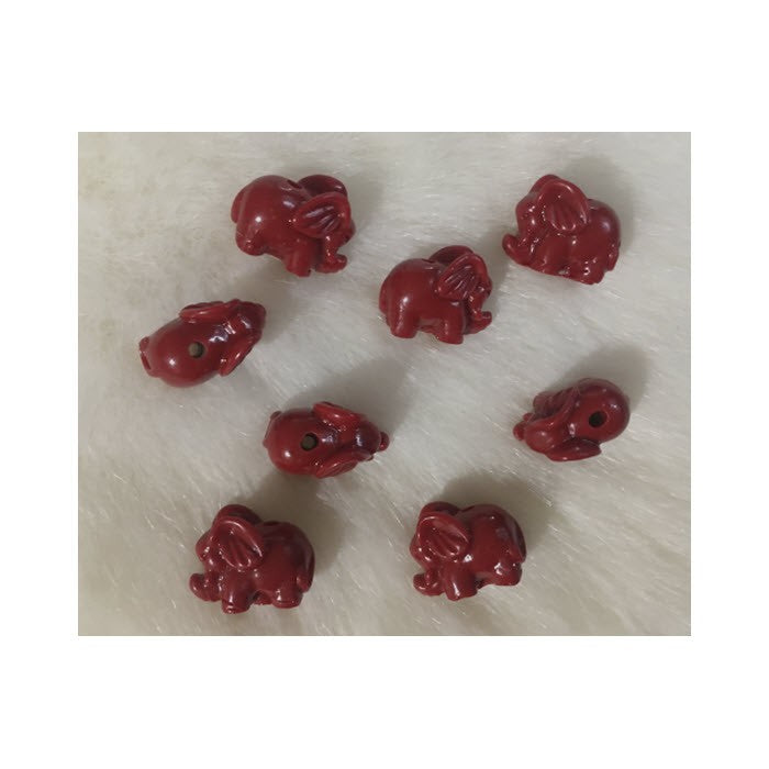KAR-D333 Sint., koralo karoliukas "Drambliukas", 18x13mm, RAUDONAS