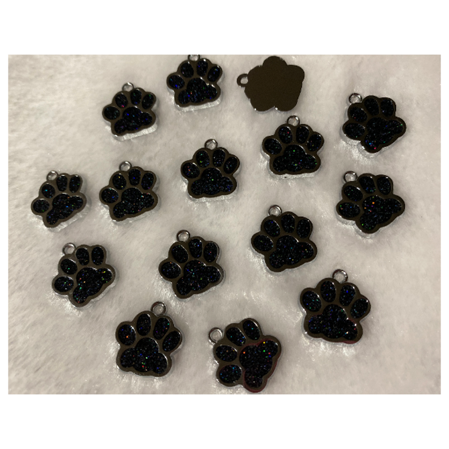 7-PK5551  Pakabukas, emaliuotas, "Letena", apie 15mm, 1vnt., JUODA
