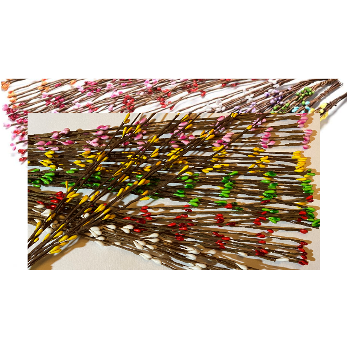 DK-SK4401  floristinė šakelė, 40cm, lankstosi, 5 vnt., pumpurai RAUDONI