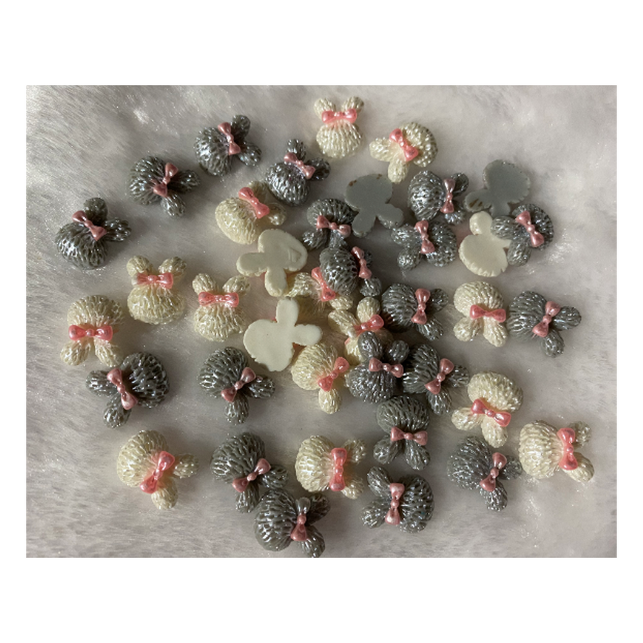 KAB-FS7880 Figūrinis kabošonas "Zuikis", 11x14mm, PILKAS