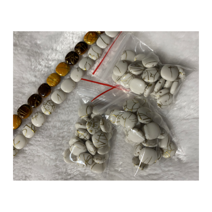 AK-K12121 Akriliniai karoliukai, apie  12mm, 25 vnt., BALTI