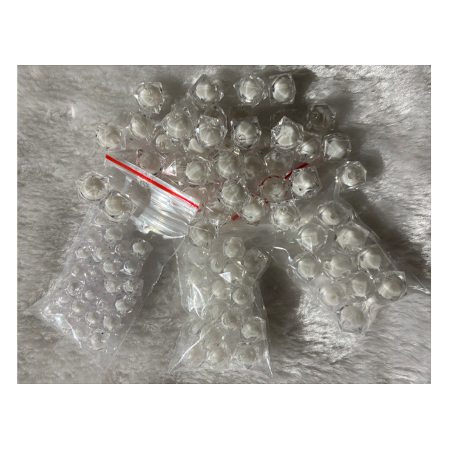AKR-10A804 Akriliniai karoliukai, 10mm, 20vnt., BALTI