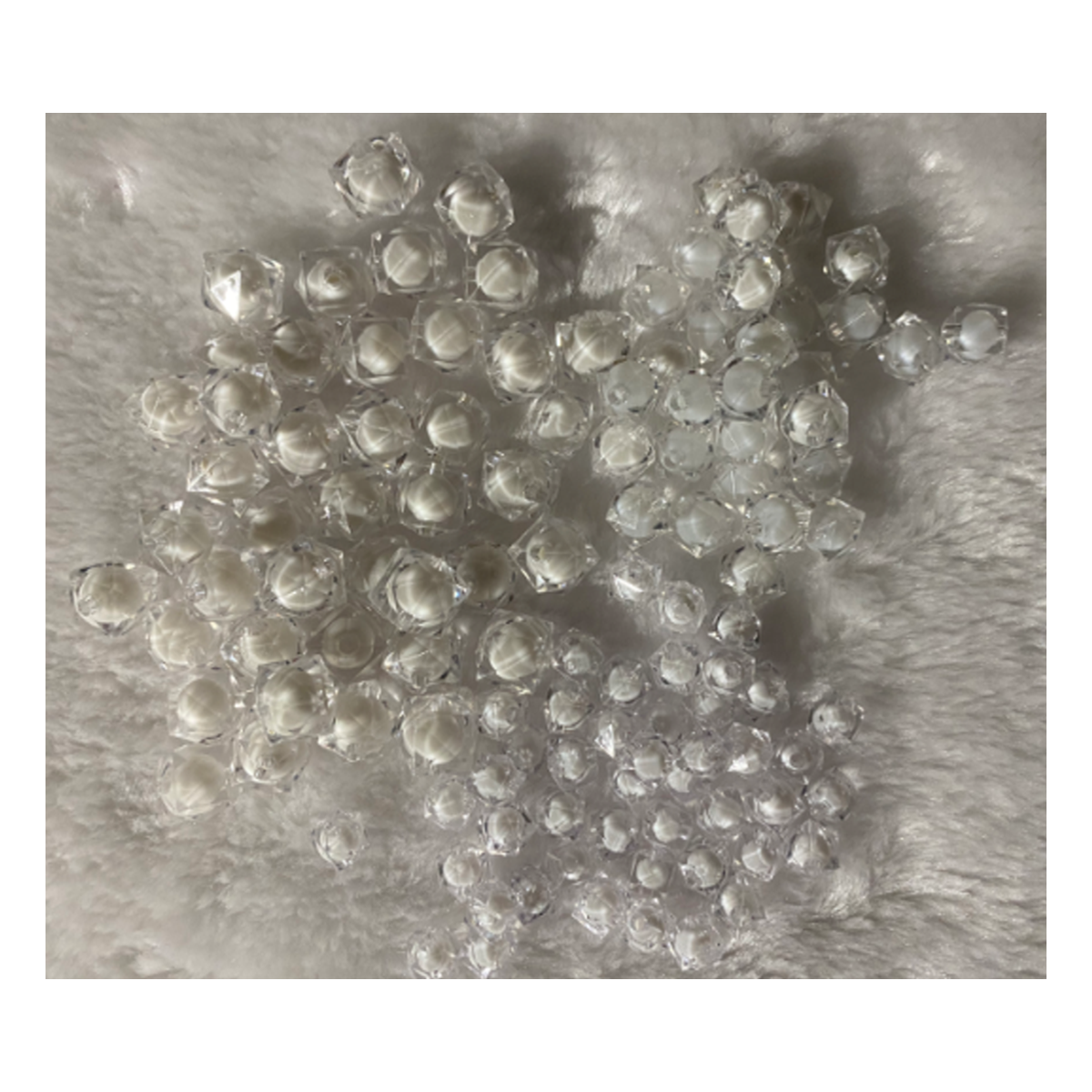 AKR-12A808 Akrilinis karoliukas, 10mm, 1vnt.,BALTAS