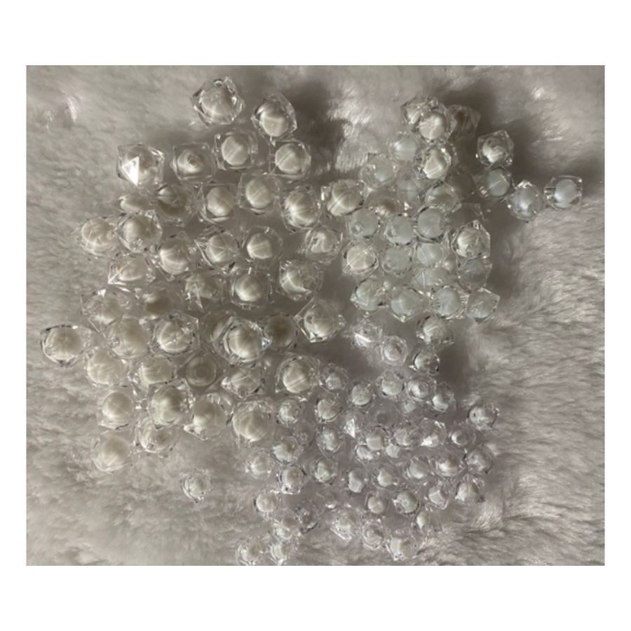 AKR-12A803 Akriliniai karoliukai, 12mm, 1vnt., BALTAS