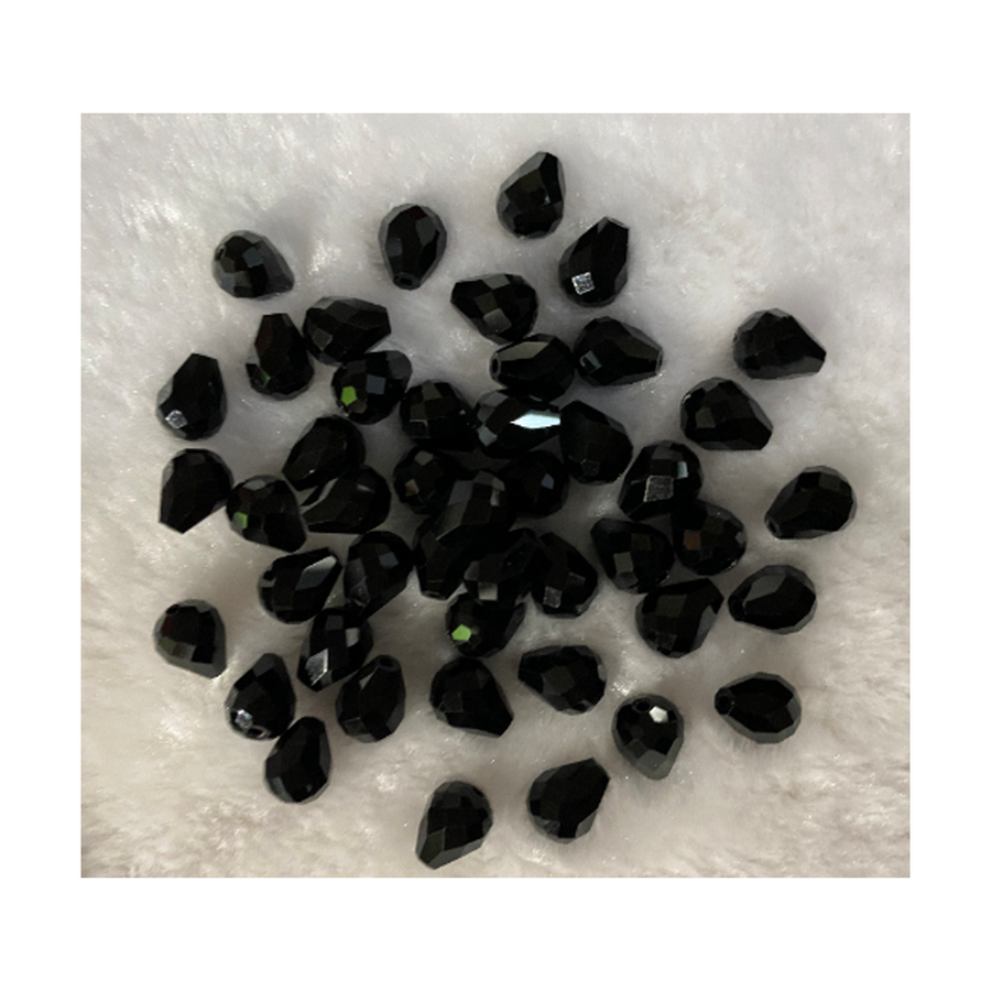 KR-AAA503  Stiklo-kristalo karoliukas, lašelis, 10x8mm, 1vnt., JUODAS