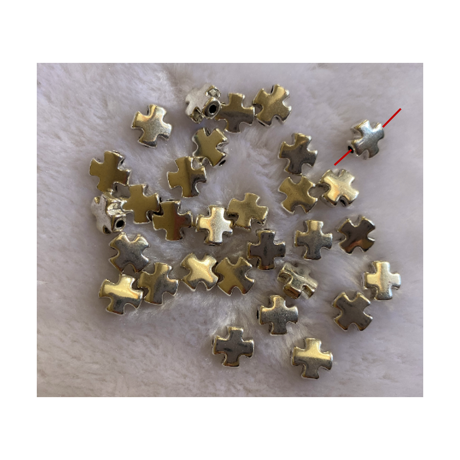 SID-KRS424  metalinis karoliukas "Kryželis", 10mm, 1vnt.